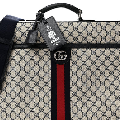 GG Supreme Monogram Web Savoy Garment Bag Beige Blue