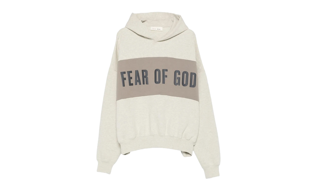 Essentials Cropped Relaxed Panelled Hoodie "Seal Vanilla Heather / Seal" RW00283 0134