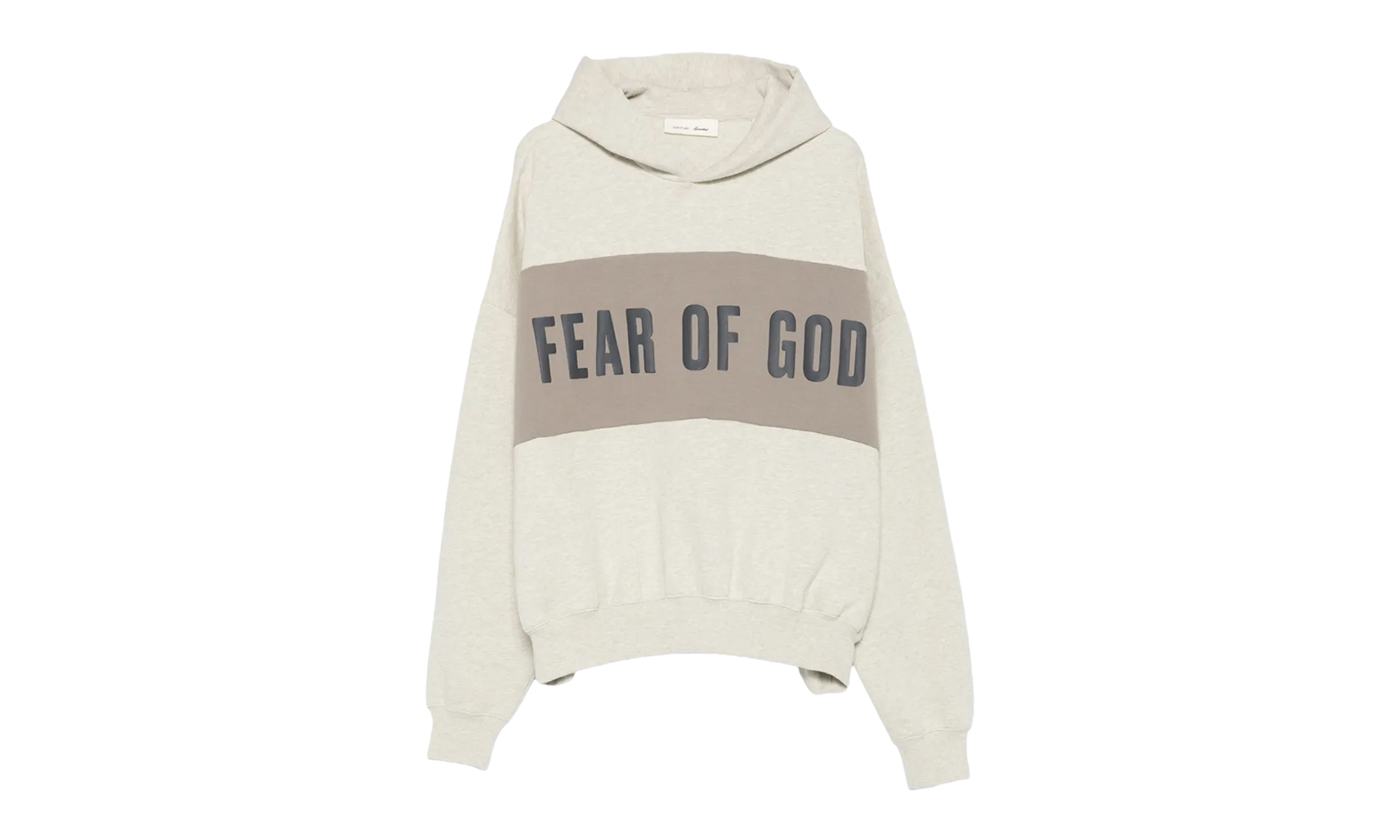 Essentials Cropped Relaxed Panelled Hoodie "Seal Vanilla Heather / Seal" RW00283 0134