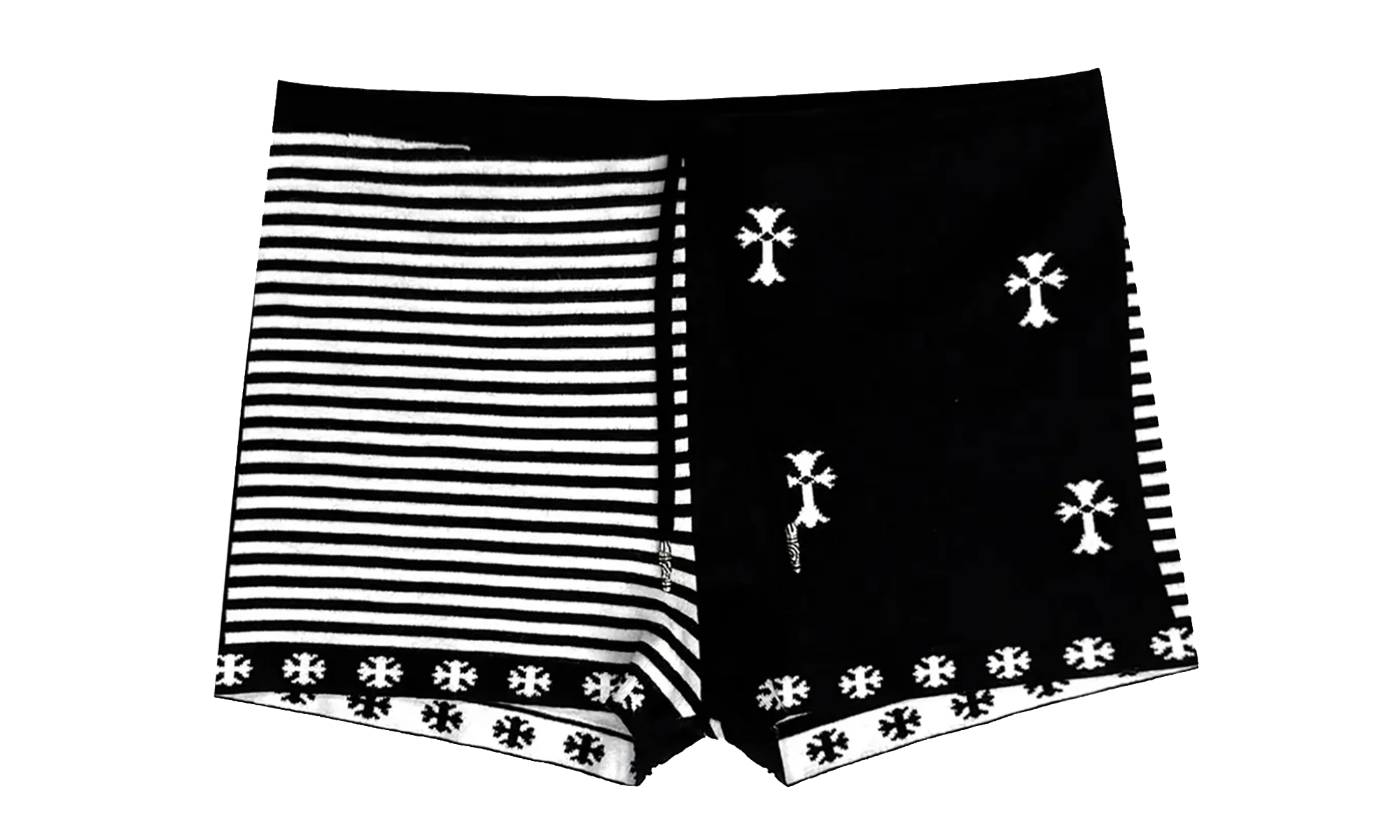 Striped Cross Stitching Drawstring Shorts WMNS "Black / White" CHRM1179