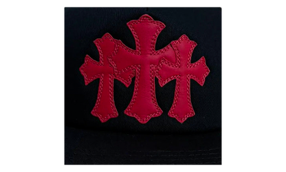 Triple Cross Patch Cemetery Trucker Hat "Black Red" CHRM1604