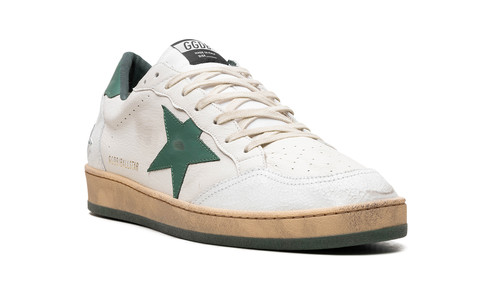 BALLSTAR NAPPA UPPER MATT LEATHER STAR CRACK TOE “WHITE GREEN”