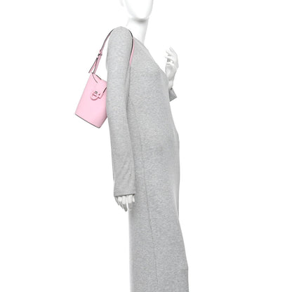 Calfskin Small Trifolio Bucket Shoulder Bag Cheerleader Pink