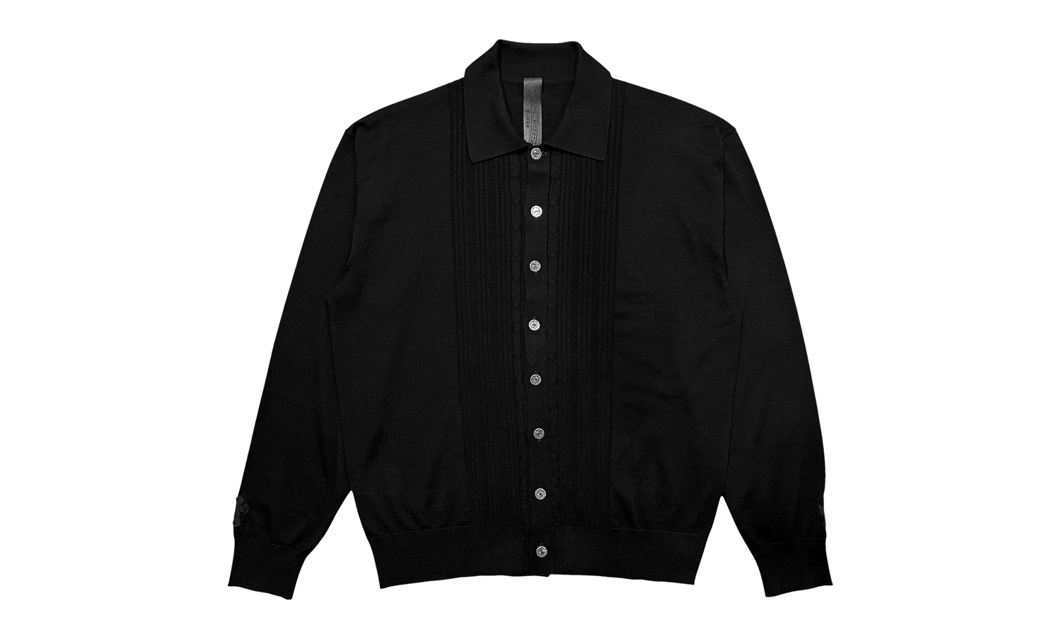 Switchblade Leather Cross Patch Cashmere Cardigan "Black" CHRM1722