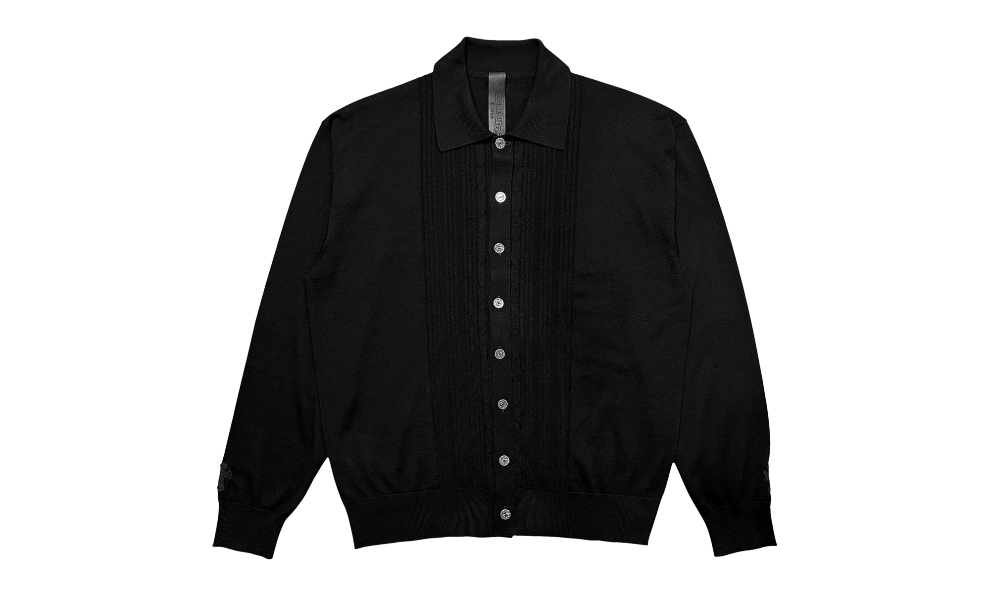 Switchblade Leather Cross Patch Cashmere Cardigan "Black" CHRM1722