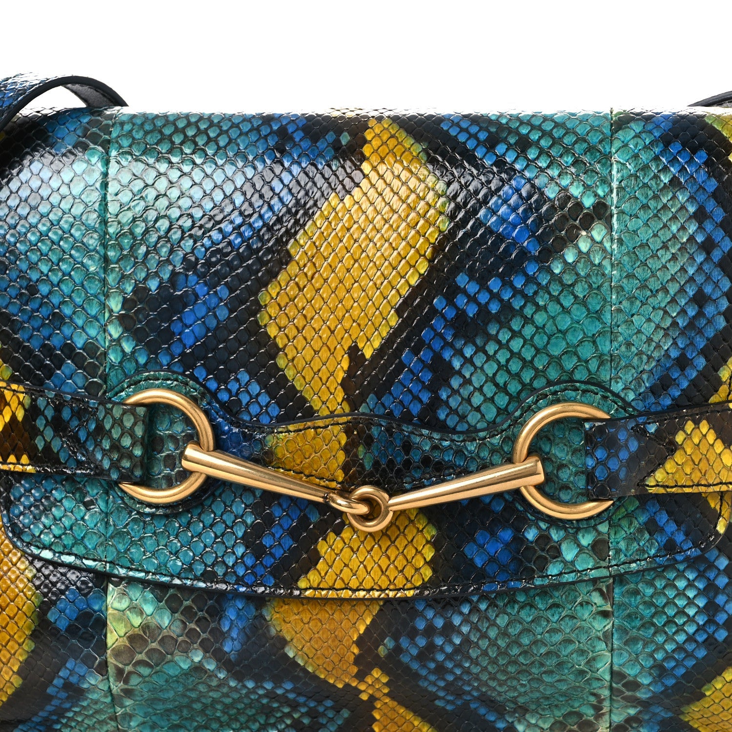 Snakeskin Bright Bit Animalier Medium Shoulder Bag Multicolor
