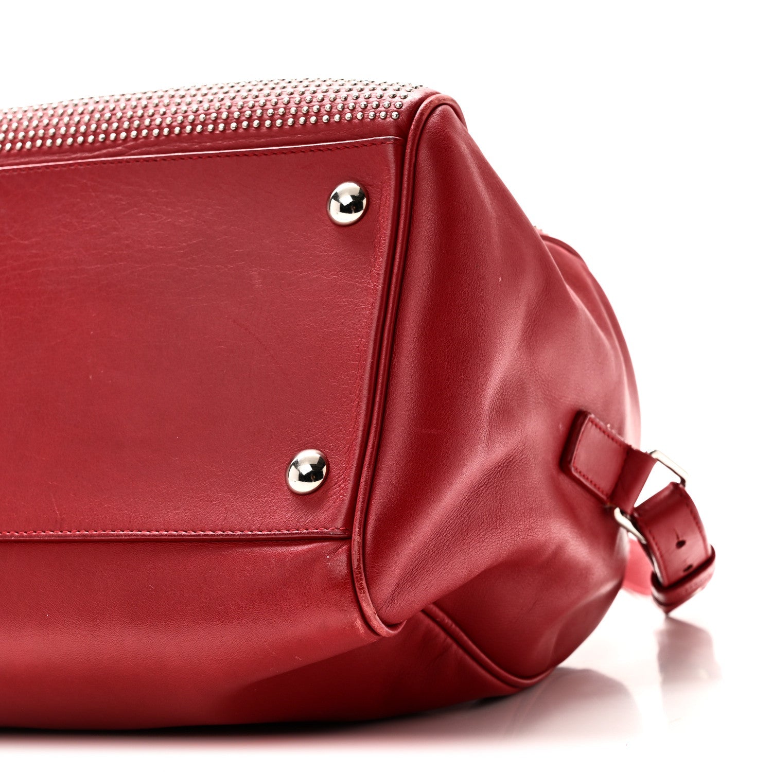 Calfskin Studded Classic Duffle 6 Red