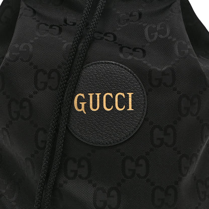 Econyl Nylon Monogram Off The Grid Drawstring Bucket Backpack Black