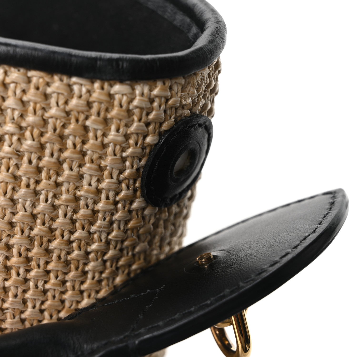 Raffia Petit Bucket Black