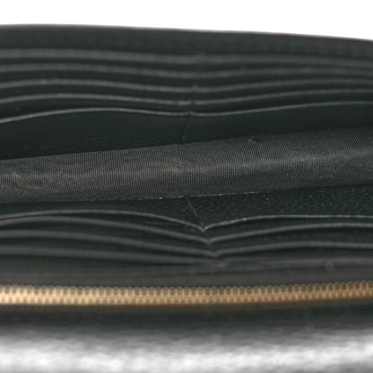 Dollar Calfskin Interlocking G Chain Wallet Black