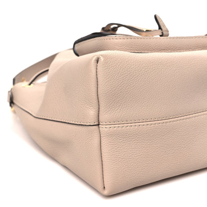Calfskin Lockme Bucket MM Greige