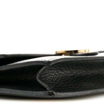 Dollar Calfskin Interlocking G Chain Wallet Black