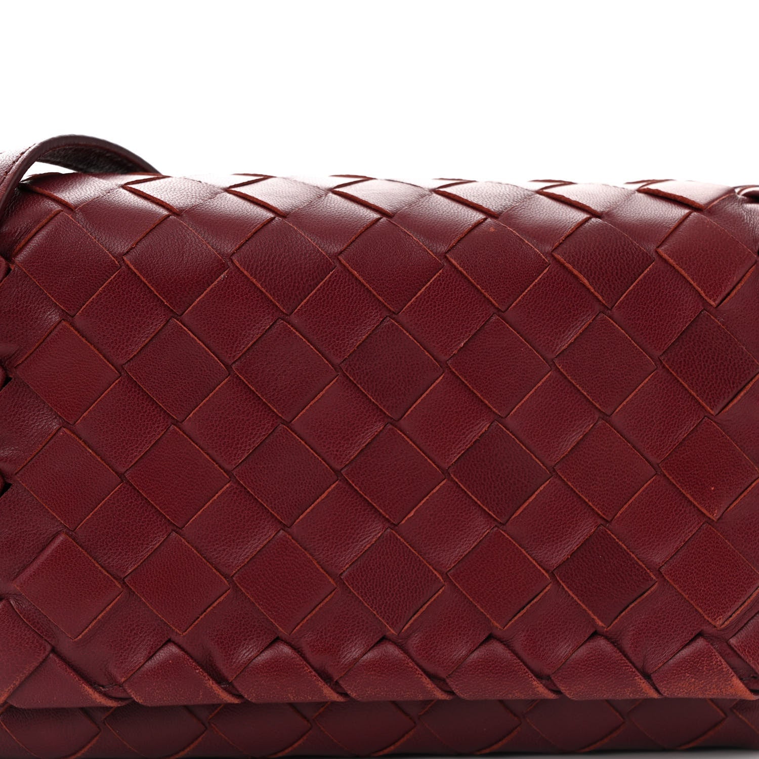 Nappa Intrecciato Mini Crossbody Barolo