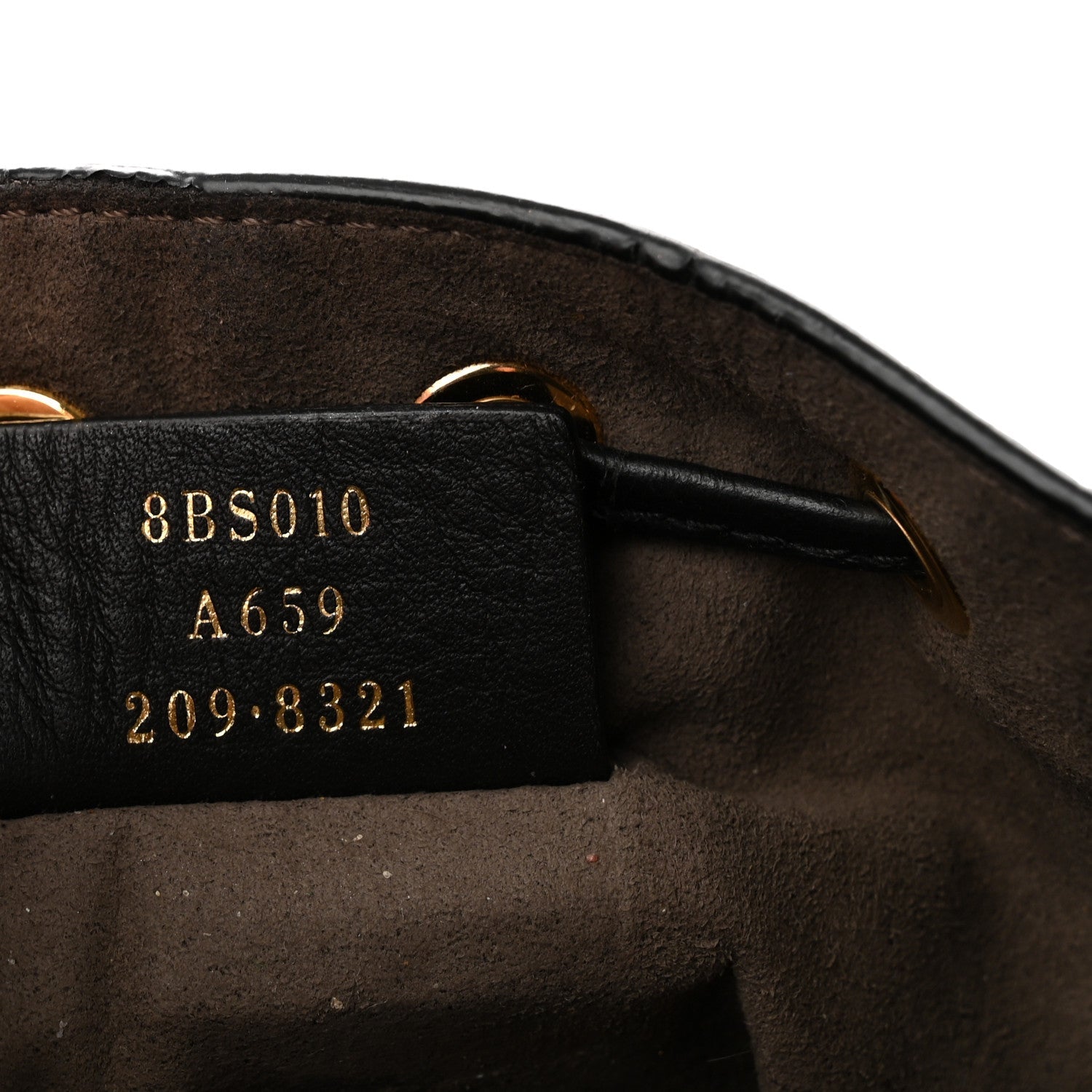 Vitello Liberty F is Fendi Bi-Color FF 1974 Embossed Mini Mon Tresor Bucket Bag Maya Black