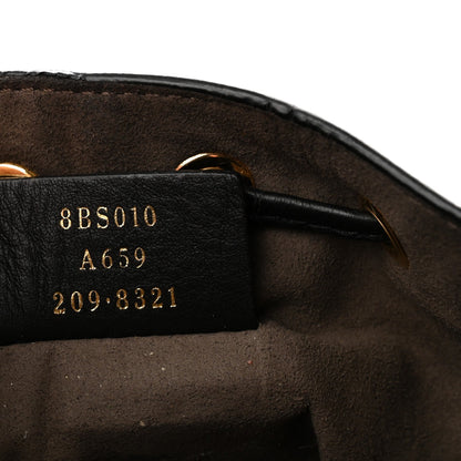 Vitello Liberty F is Fendi Bi-Color FF 1974 Embossed Mini Mon Tresor Bucket Bag Maya Black