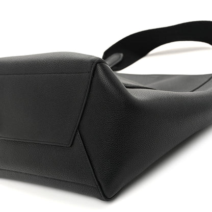 Soft Grained Calfskin Sangle Bucket Bag Black