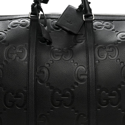 Piuma Calfskin Jumbo GG Embossed Large Duffle Bag Black