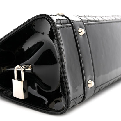 Patent Cannage Stitched East West Lady Dior Black