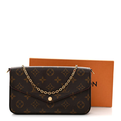 Monogram Pochette Felicie Chain Wallet Fuchsia
