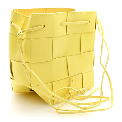 Lambskin Maxi Intrecciato Small Cassette Crossbody Bucket Bag Sherbert