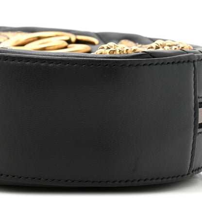 Calfskin Matelasse Animal Studs GG Marmont Belt Bag 85 34 Black
