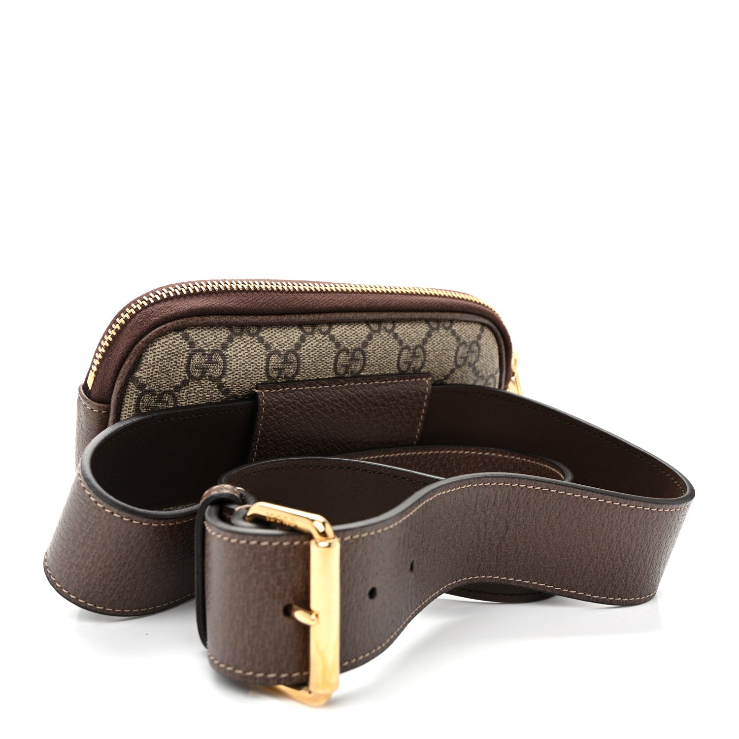 GG Supreme Monogram Ophidia Belted iPhone Case 95 38 Dark Brown