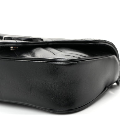 Calfskin Matelasse Monochrome GG Marmont Chain Belt Bag Black