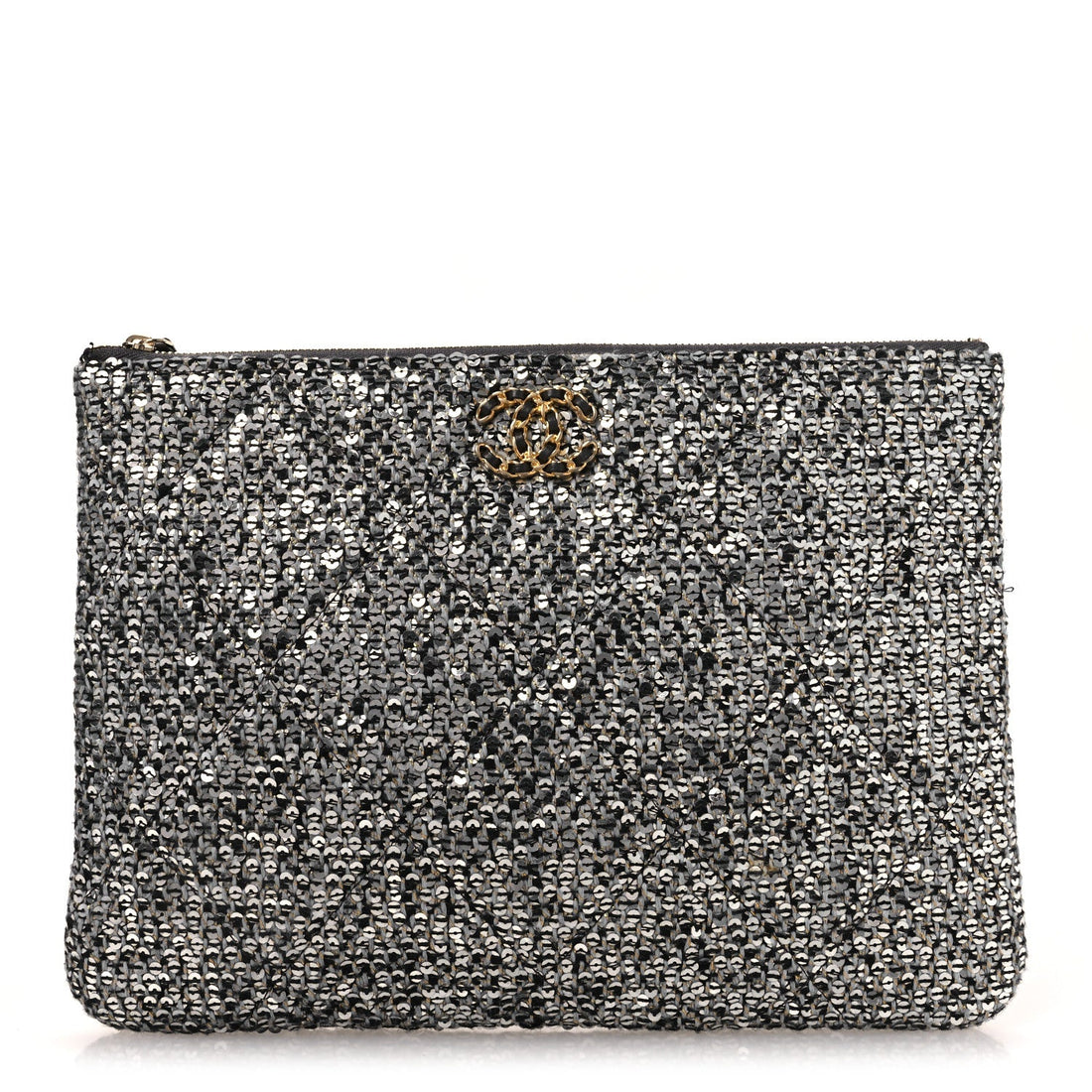 Sequins Medium 19 Pouch Silver