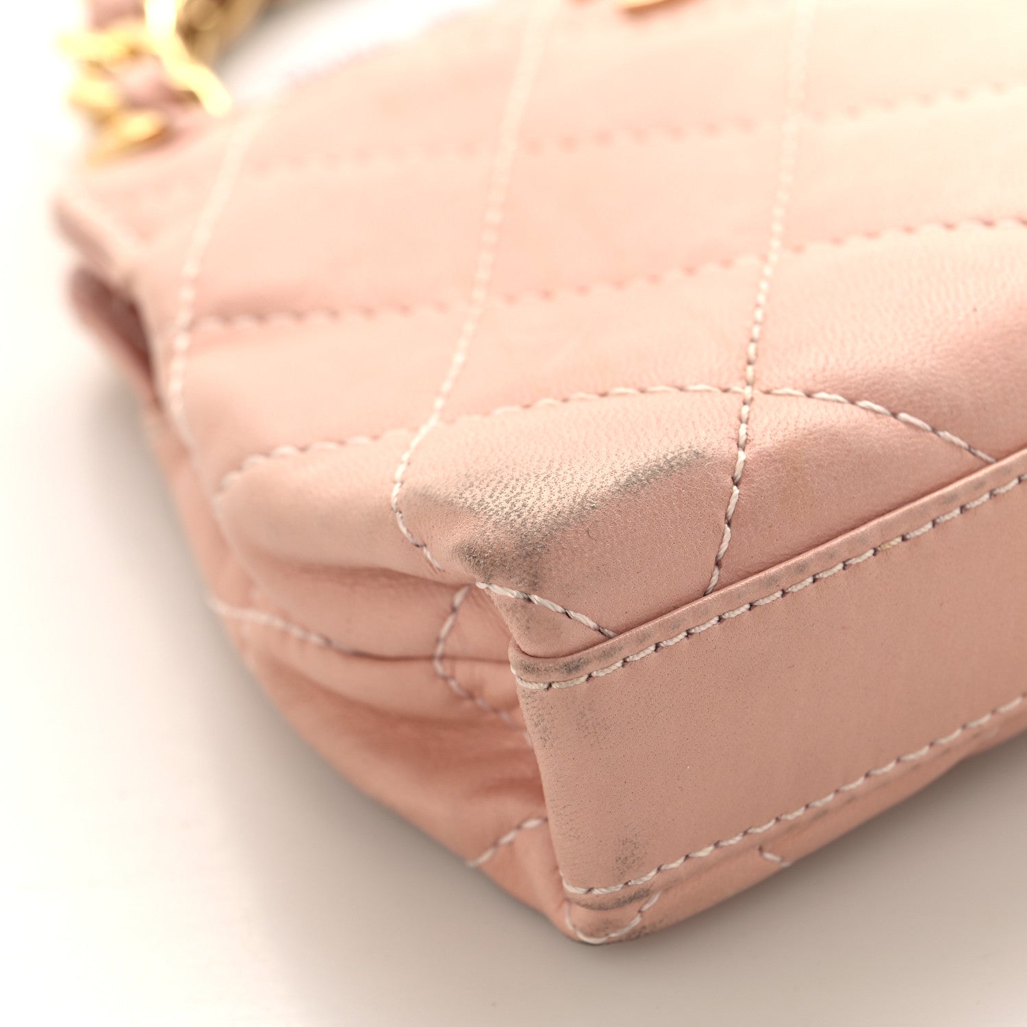 Lambskin Quilted Mini Evening Bag Pink
