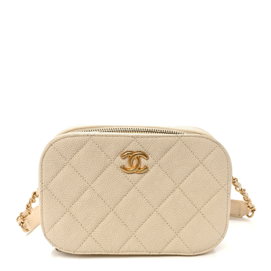 Caviar Quilted Flap Waist Bag White