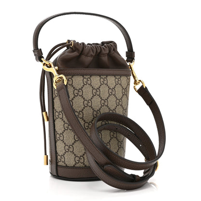 GG Supreme Monogram Ophidia Mini Bucket Bag Beige Ebony