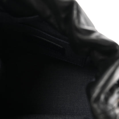 Lambskin Quilted Resin Bi-Color Chain Bucket Bag Black