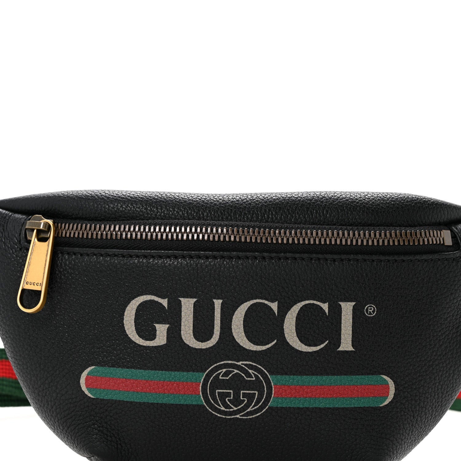 Grained Calfskin Small Logo Belt Bag Black