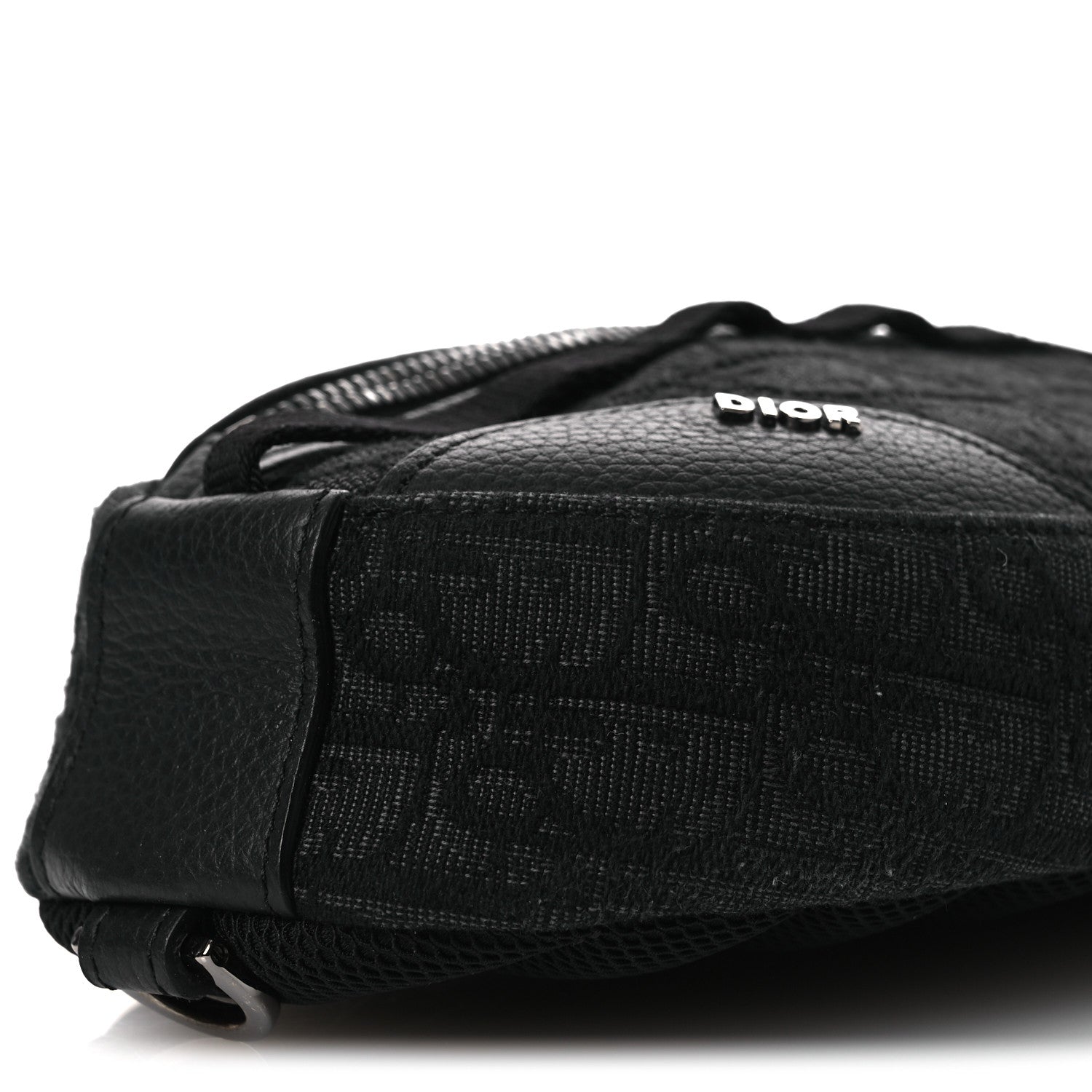 Grained Calfskin Oblique Scarab Sling Bag Black