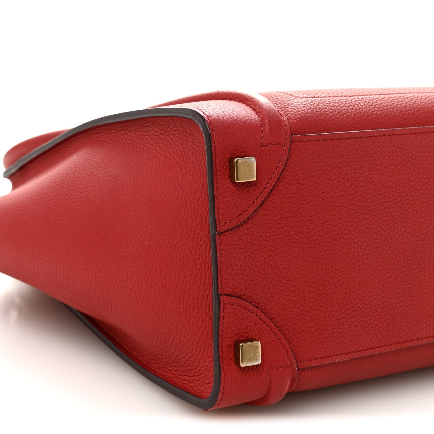 Drummed Calfskin Micro Luggage Red