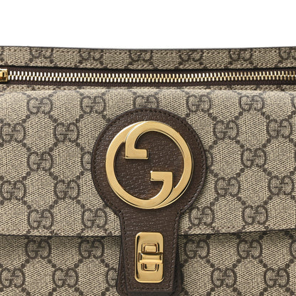 GG Supreme Monogram Textured Dollar Calfskin Blondie Belt Bag Beige Ebony New Acero