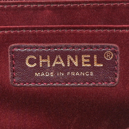 Lambskin Quilted Medium Golden Class Flap Black