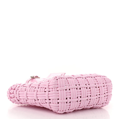 Faux Calfskin Braided Varnished XXS Bistro Basket Candy Pink