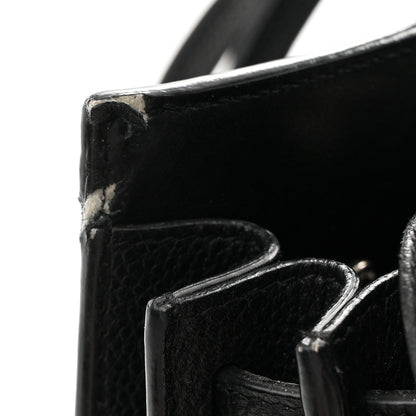 Grained Calfskin Baby Sac De Jour Black