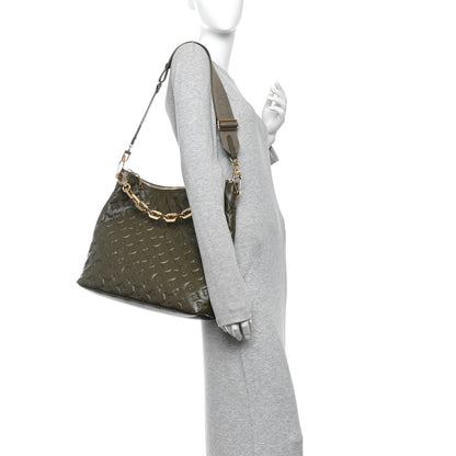 Calfskin Embossed Monogram Coussin Hobo Dark Kaki