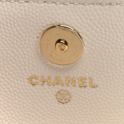Caviar Quilted Belt Bag With Charms On Chain White