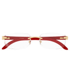 Cartier Eyewear CT0052O-006 Transparent Gold Red Rimless Sunglasses