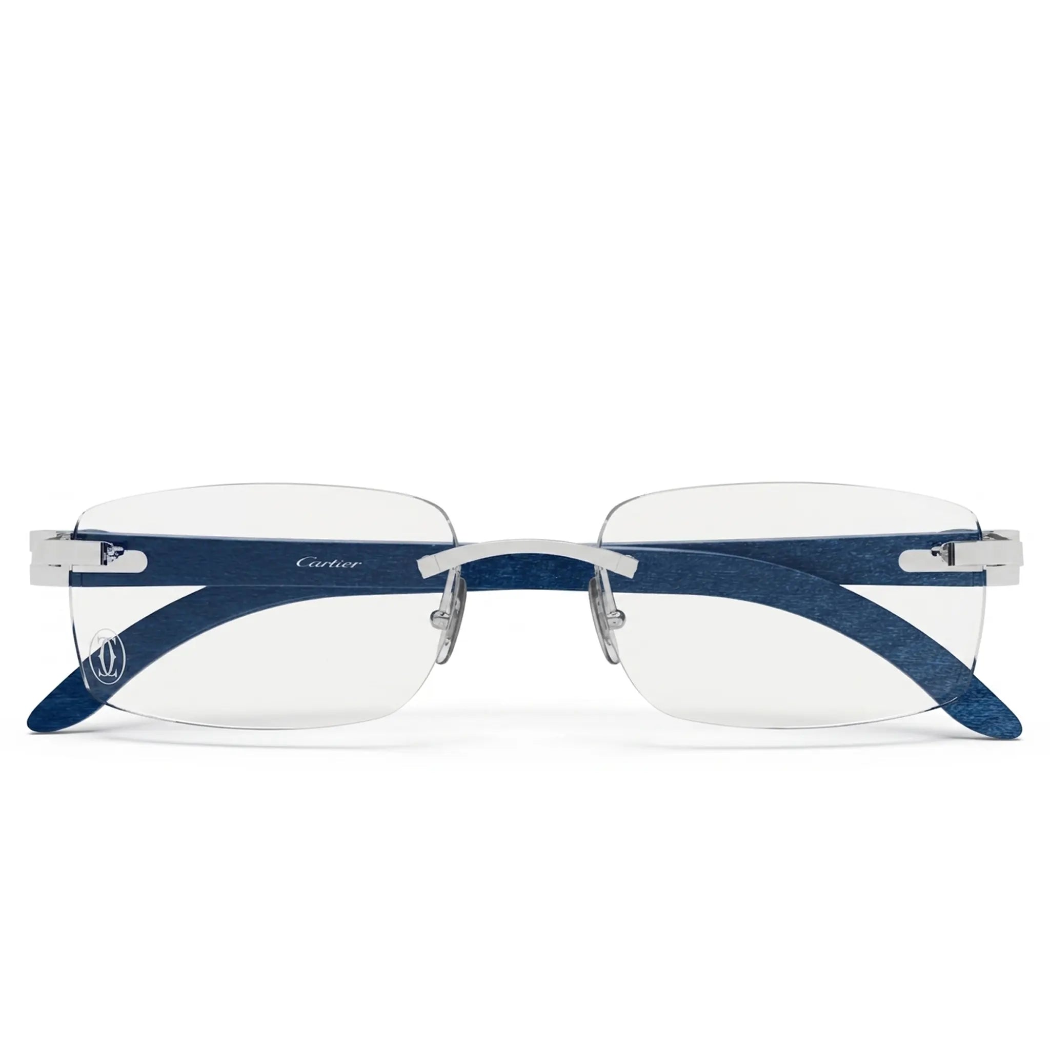 Cartier Eyewear CT0052O-007 Transparent Silver Blue Rimless Sunglasses Secondary image
