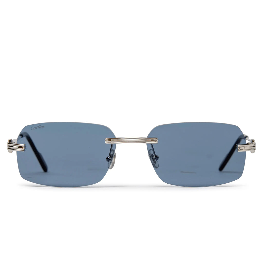Cartier Eyewear CT0271S-003 Silver Blue Sunglasses
