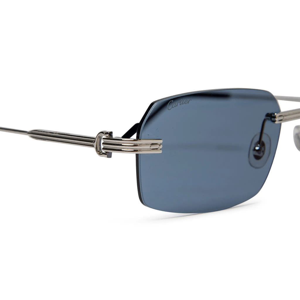 Cartier Eyewear CT0271S-003 Silver Blue Sunglasses