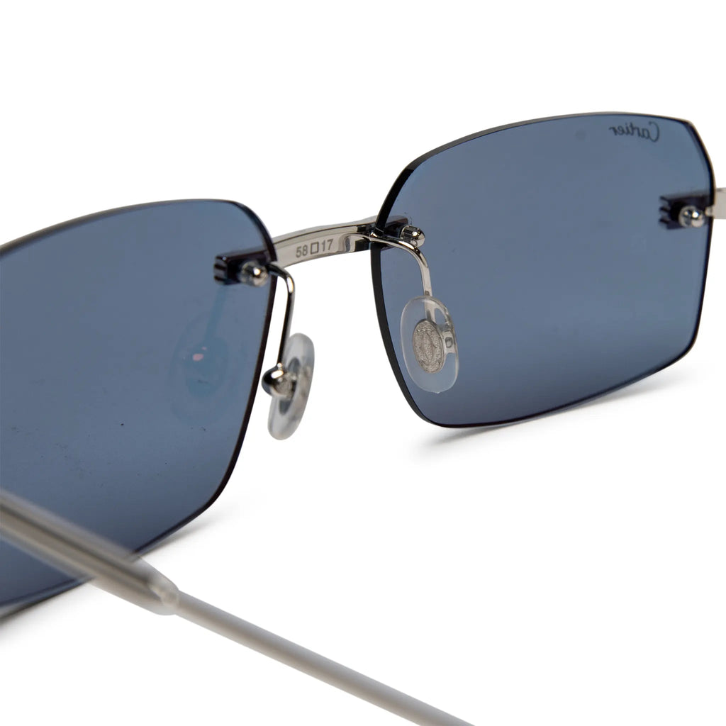 Cartier Eyewear CT0271S-003 Silver Blue Sunglasses