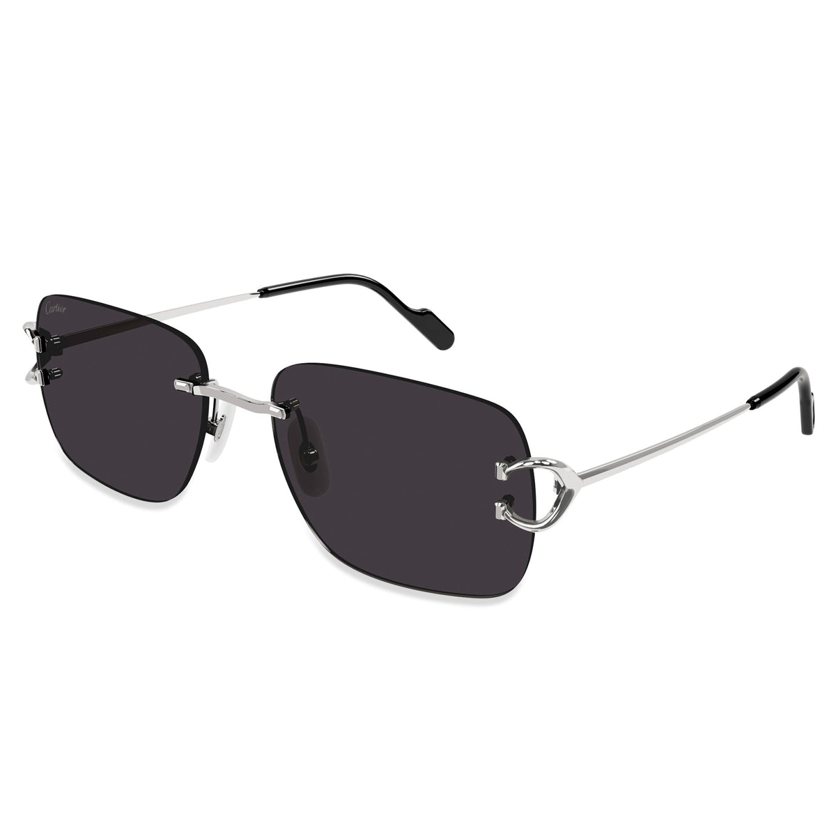 Cartier Eyewear CT0330S-001 C Decor Silver Grey Rimless Sunglasses Main image