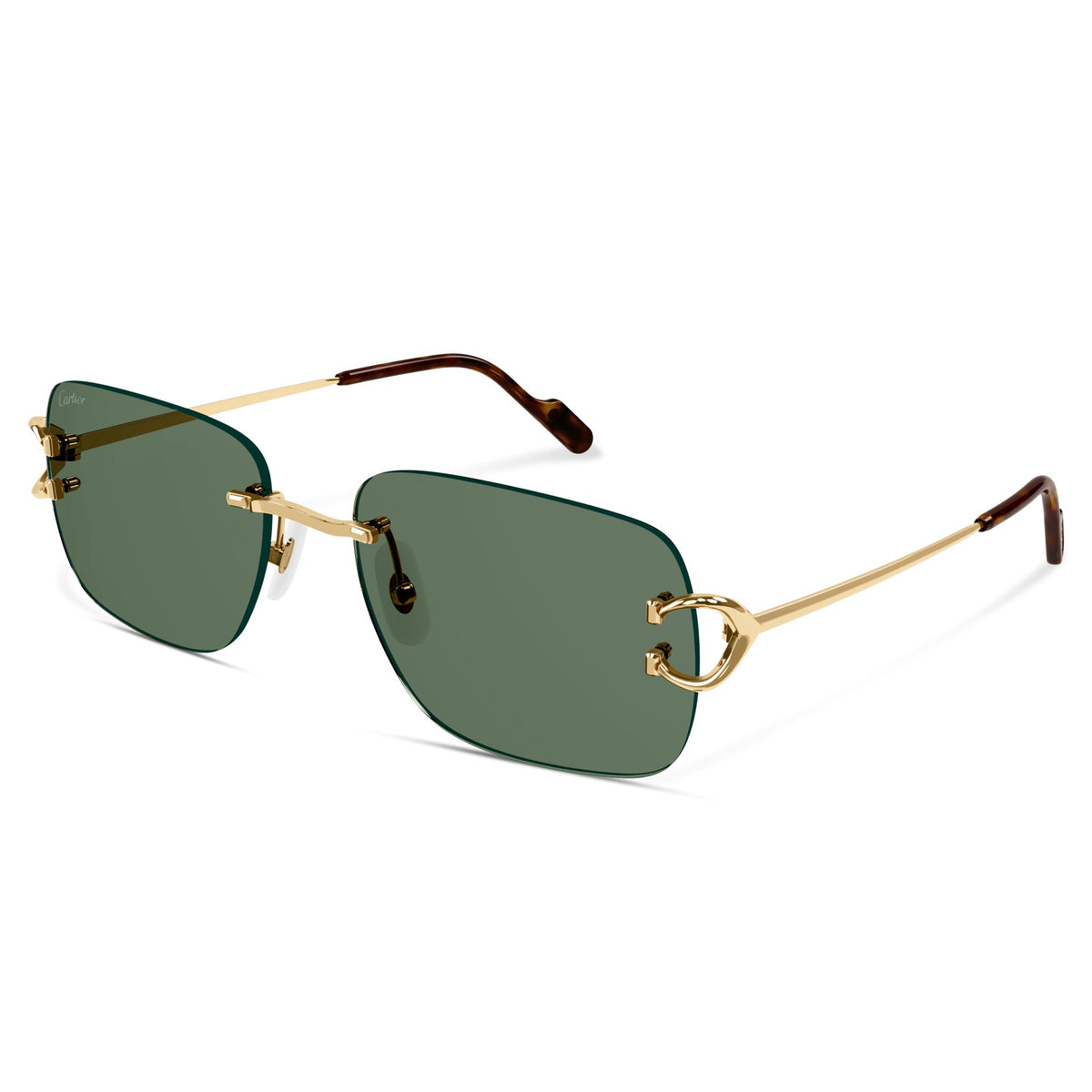 Cartier Eyewear CT0330S-005 C Decor Gold Green Rimless Sunglasses Main image