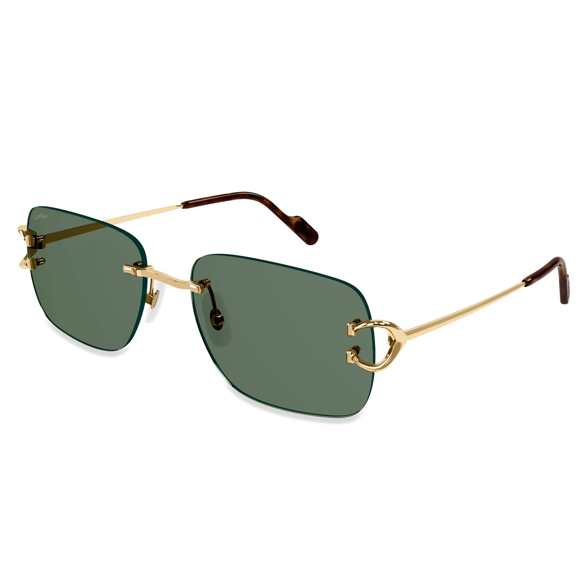 Cartier Eyewear CT0330S-002 C Decor Gold Green Rimless Sunglasses Main image