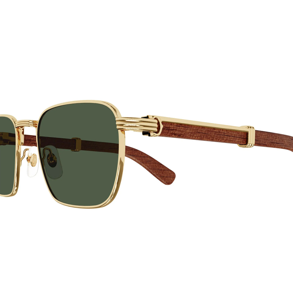 Cartier Eyewear CT0363S-002 Gold Green Brown Sunglasses